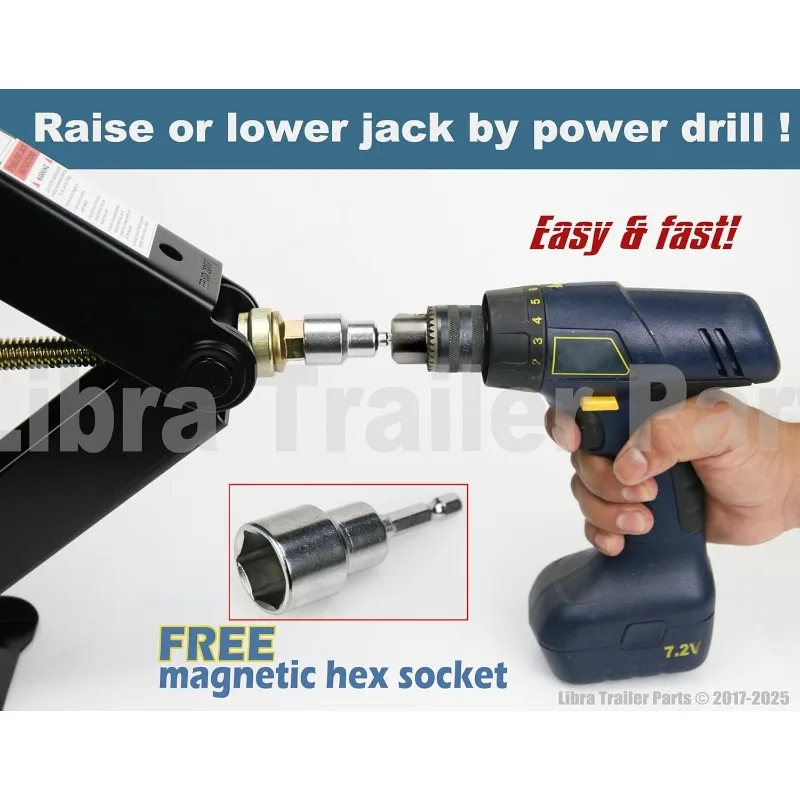 مجموعة 4 24 بوصة 6000 رطل RV مقطورة معدات التخييم استقرار التسوية مقص الرافعات ث/مقابس حفار كهربائي مزدوج ومجموعة أجهزة التركيب