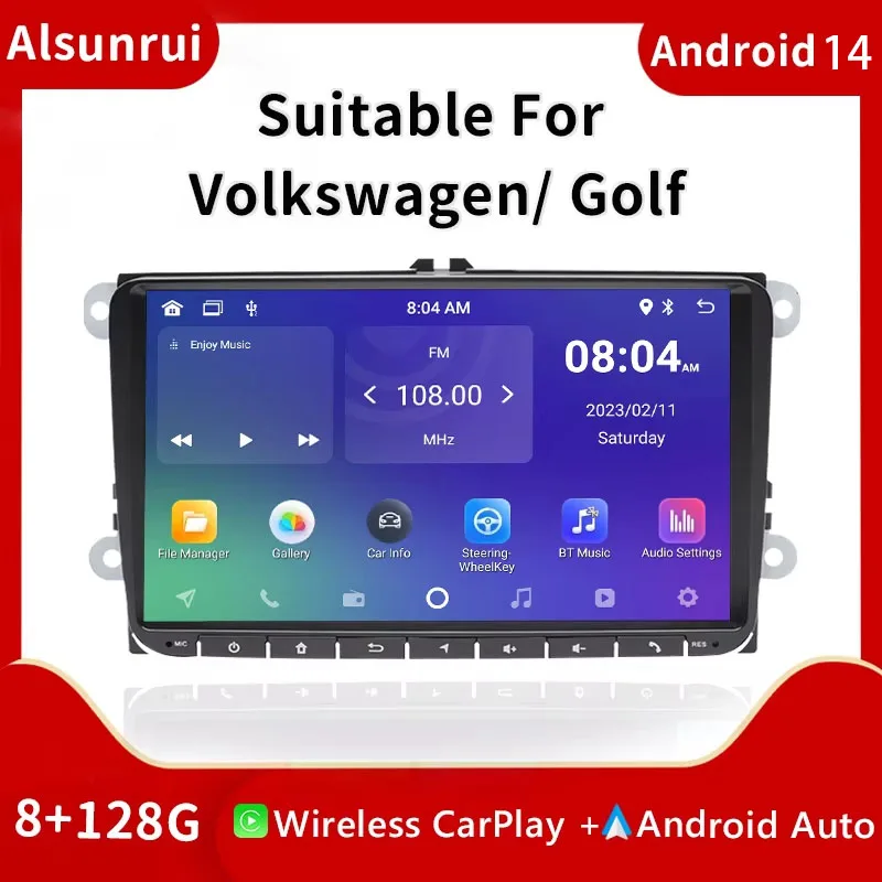

9"4G Carplay Android 14 Car Screen For VW Volksagen Passat B6 B7 CC T5 Amarok Skoda Octavia2 Tiguan Seat Leon 2 Golf 56 Radio