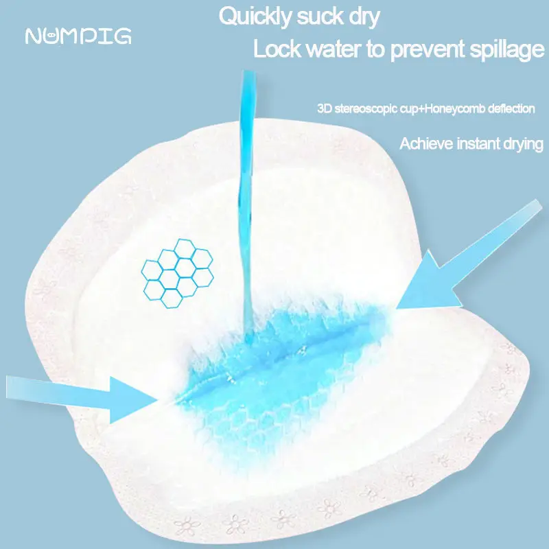 وسادات رضاعة للثدي قابلة للاستعمال مرة واحدة ، وسادات مانعة للانسكاب ، تسمح بتنفس ومقاومة للماء ، وامتصاص الماء ، والقطن ،
