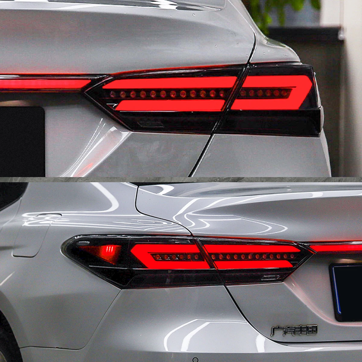 LED Through Tail Light Rear Taillights DRL Sequential Turn Signal Brake Lamps For Toyota Camry 8th Gen 2018-2022