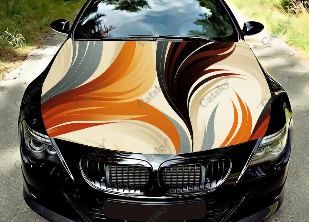 Classic Curves Swirl Sleek Car Hood Vinyl Stickers Wrap vinyl Film Engine Cover Decals sticker on Auto Accessories Decoration