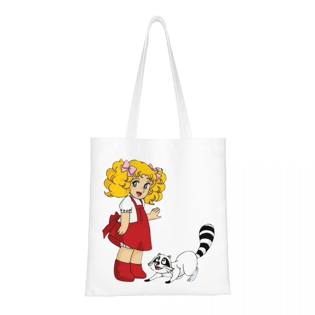 

Candy Candy Anime Snow Capucin Canvas Tote Handbag Grocery Bags Large Capacity Shopping Bags for Unisex