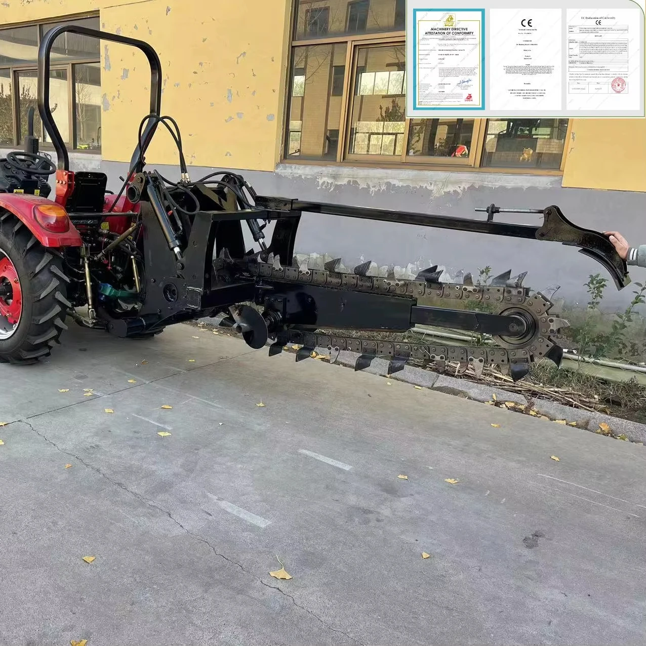 Chain Trencher Tractor Mounted 3 Point Hitch PTO Ditching Machine for Cable Laying Irrigation Pipeline Digging