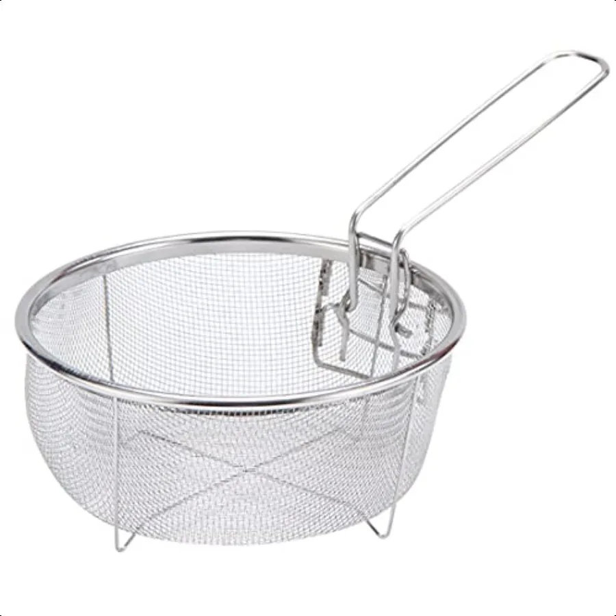

Stainl Steel Deep Fry Basket with Detachable Handle for Frying Serving Food Multifunctional Fryer Basket Round 9 Inch