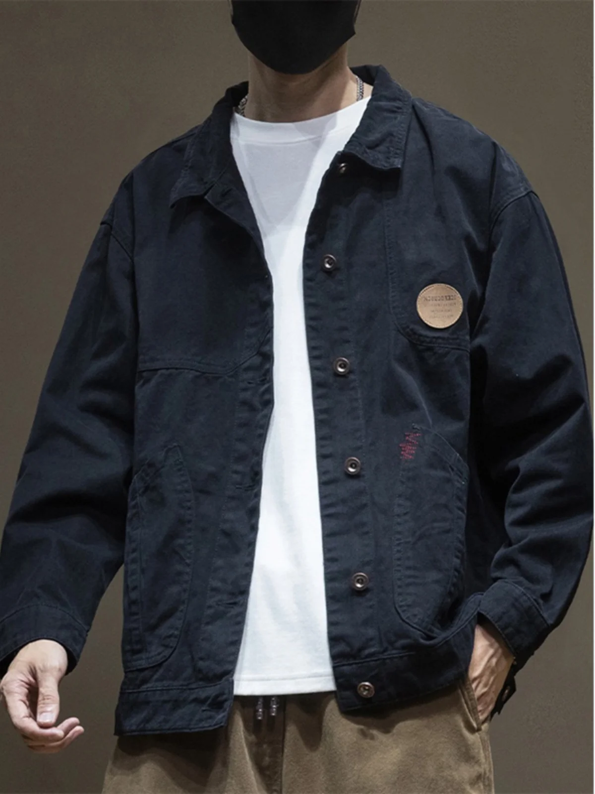 

American Retro Workwear Jaet Men's Spring Autumn Heavyweight Denim Hunting Pure Cotton Casual Loose Large Size Outerwear