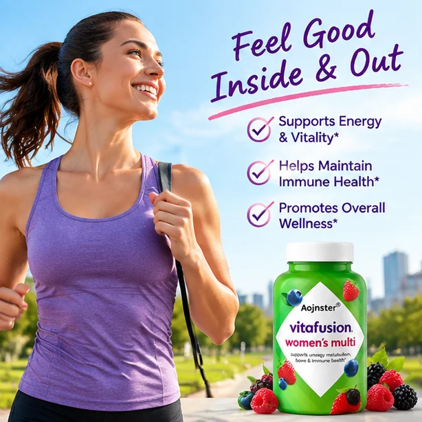Ladies Multi Vitamin Gummies, Gut Comfort Support, Balanced Multi-Nutrient Formula,Berry Chewable Dietary Supplement for Women