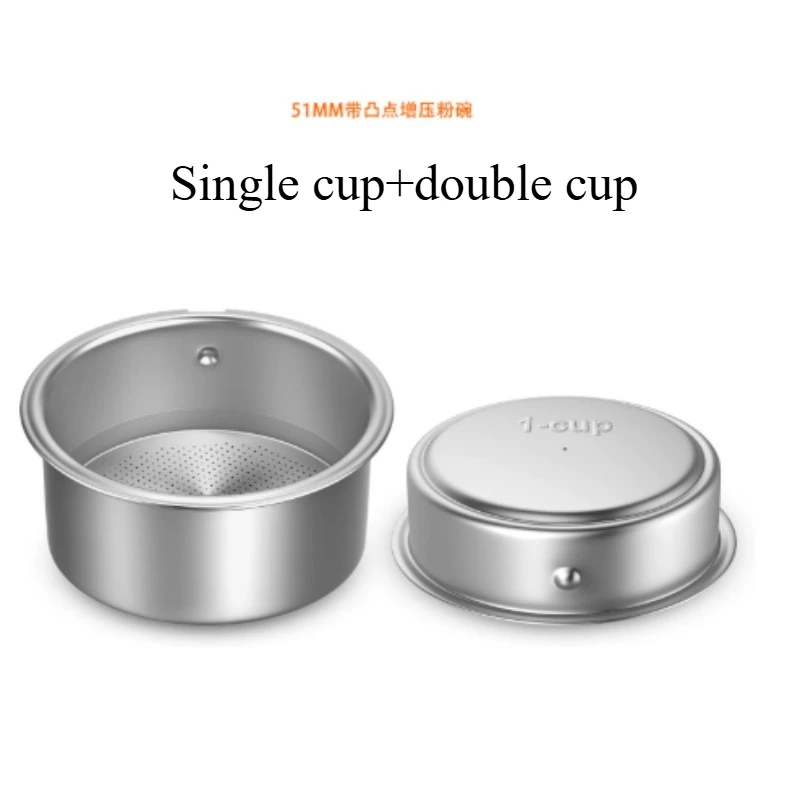 51mm For Italian Semi-automatic Coffee Machine Handle with Raised Dot Powder Bowl 51mm Double Two Cup Filter Screen Components