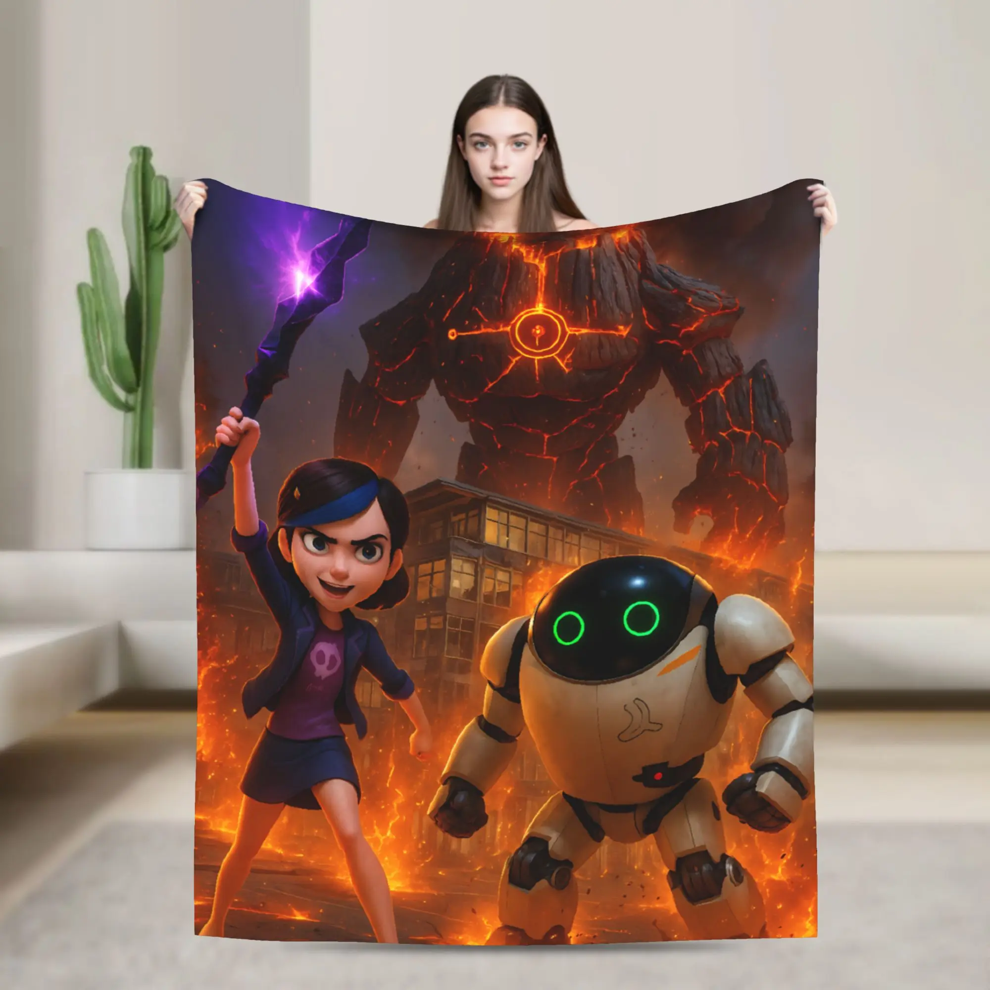 Trollhunters Tales Of Arcadia Flannel Blanket  Super Soft Throw Blanket for Living Room Camping Trend Bedspread Sofa Bed Cover