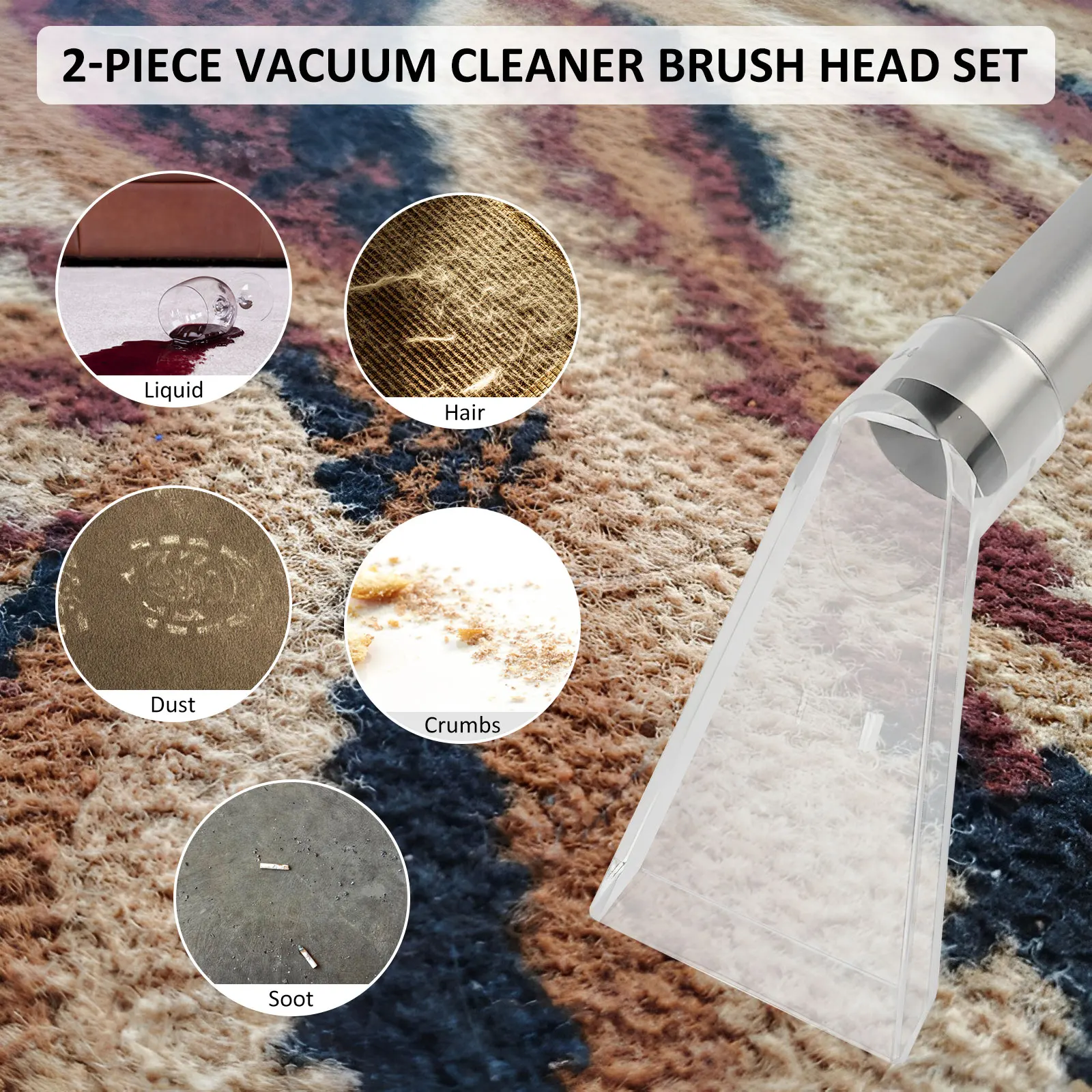 2PCS 38mm Vacuum Cleaner Extraction Nozzle Spin Brush Head Vacuum Cleaner Attachment Sofa Carpet Cleaning