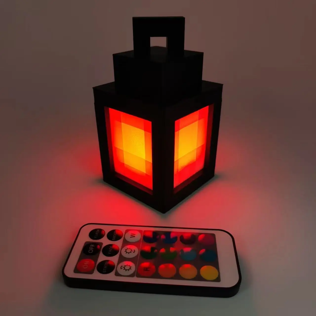 16-Color Pixel Style Mood Light, Portable & Dimmable - Mini Lantern for Bedroom Decor, Camping, Holiday Parties