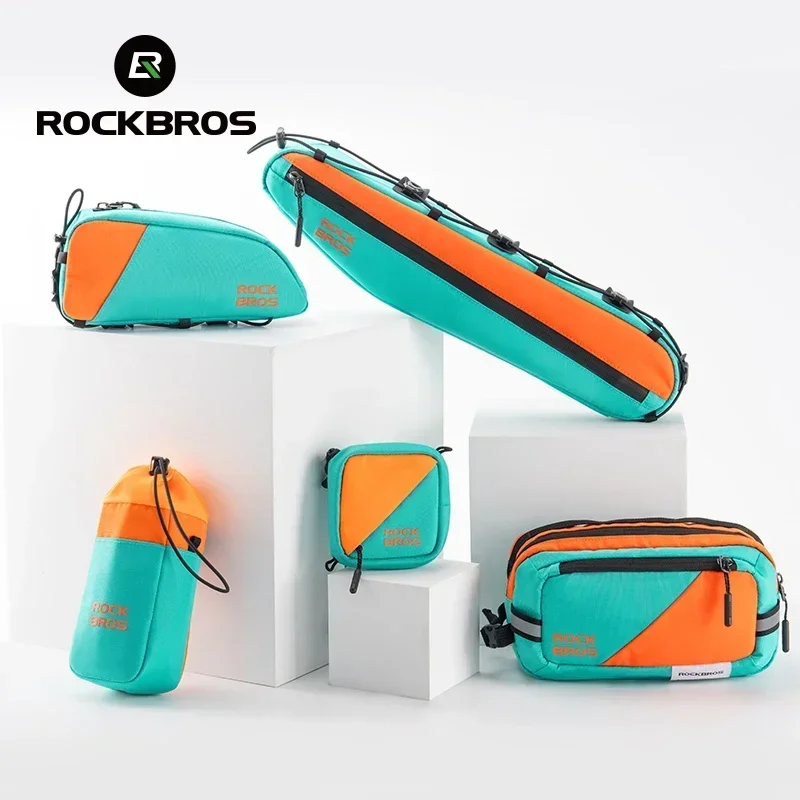 ROCKBROS Bike Bag Combo Polyester Front Bags Triangle Tube Saddle Pouch Bicycle Long-Distance Travel 1/2/3/4/5pcs Set Available