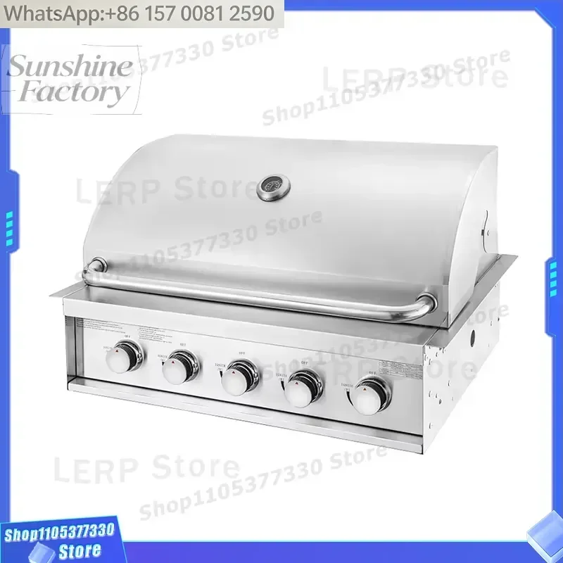 Eco-Friendly Modern Steel 5-Burners Pizza BBQ Cooking Smoker Stove Household/Commercial Professional Multi-Function