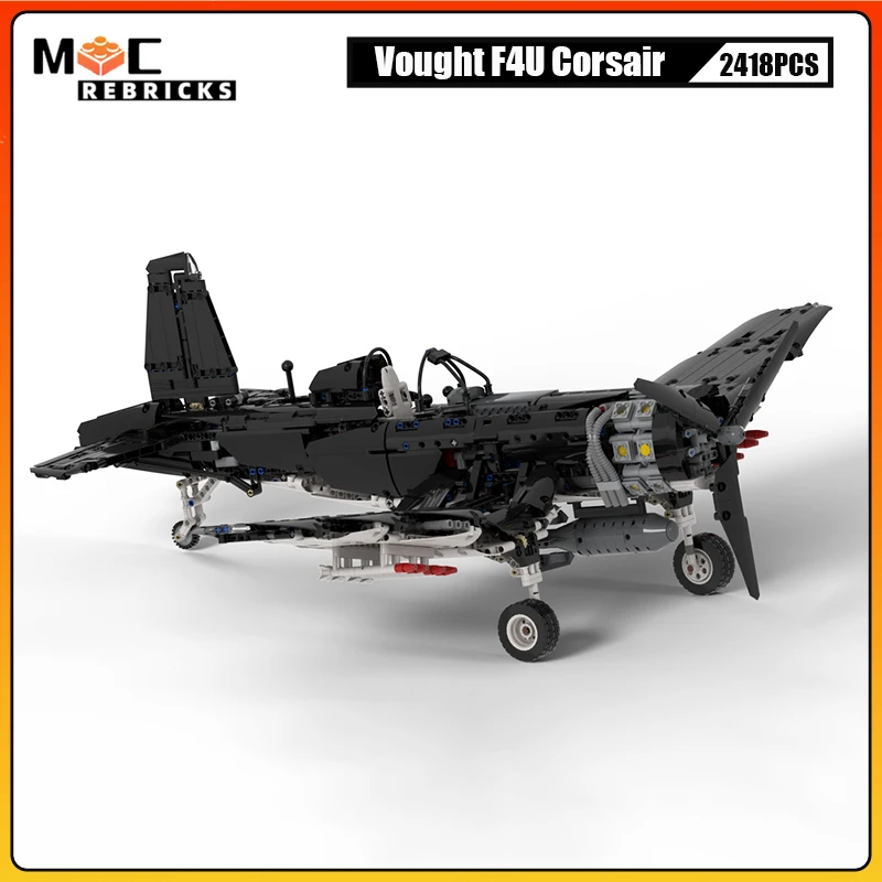 High-tech Building Block Airplane Series Vought F4U Corsair WW2 Military Fighter Model Bricks DIY Collection Assembly Kids Toys