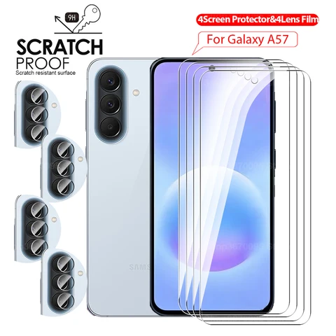 Защитная пленка 8-в-1 для Samsung Galaxy A57 5G, A37, A17, A56, A36, A26, A16, закаленное стекло Sanson A57, защитное стекло для объектива Galaxy A37