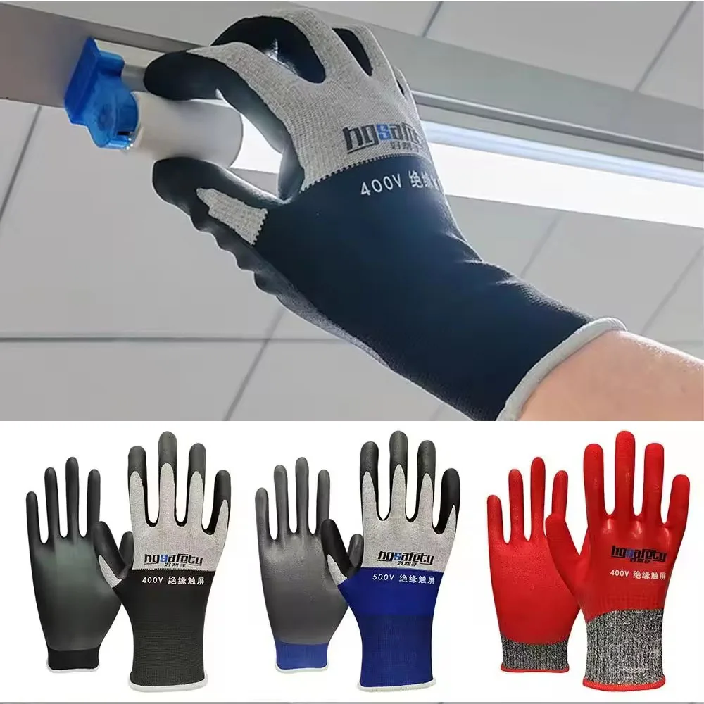 Luvas de Isolamento Industrial com Tela Sensível ao Toque para Segurança Elétrica, Luvas Isolantes Ultrafinas para Eletricistas 400V/500V