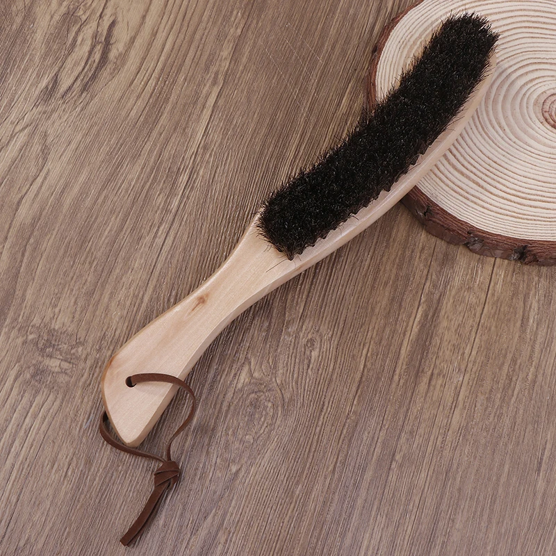 NEW Soft Horsehair Cleaning Brush Wooden Handle, Laundry Brush for Furniture Clothes Coat Suit, Lint Remover Garment Care Tool