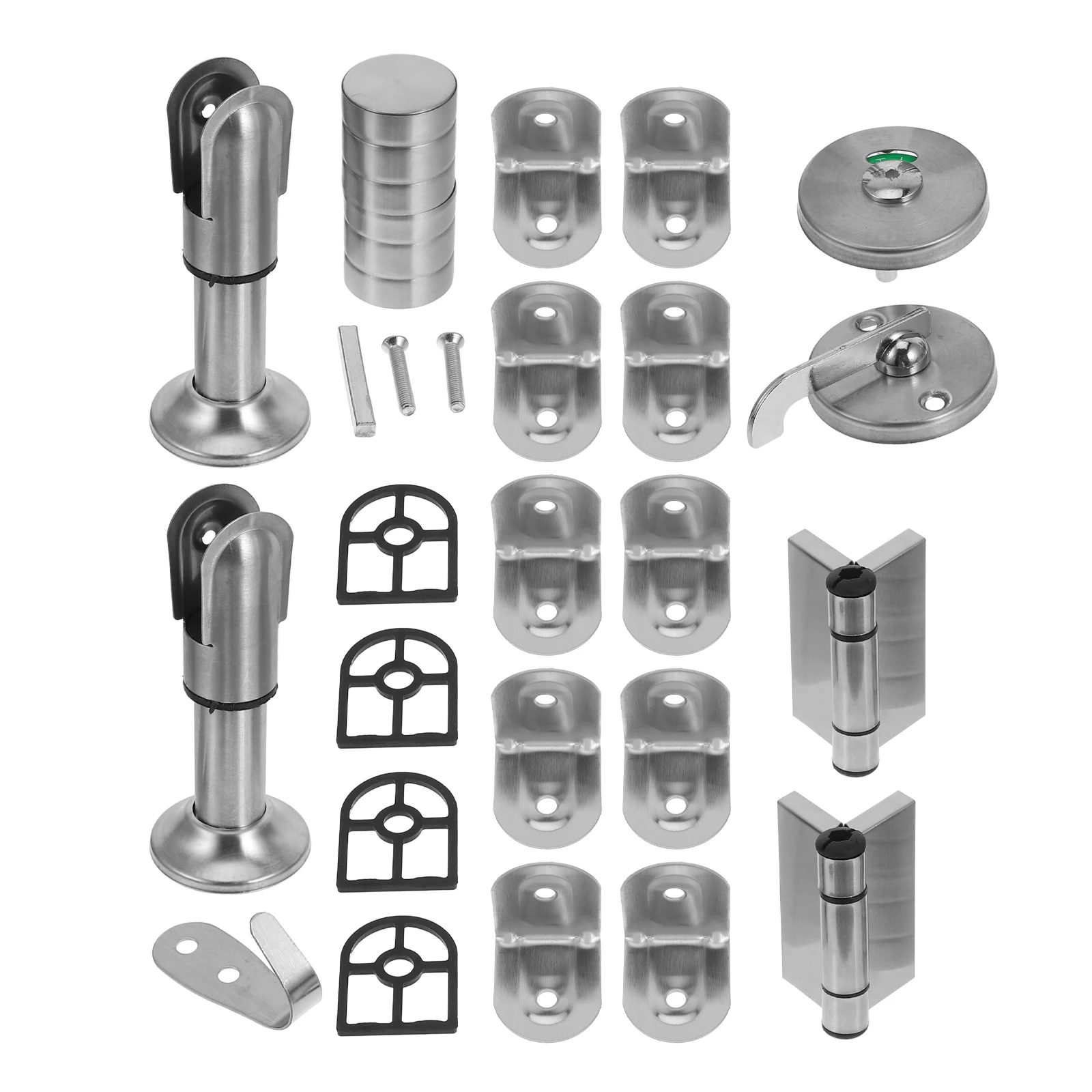 

Stainless Steel Bathroom Partition Fittings Restroom Support Lightweight Practical Easy Clean Texture Door Lock Hinges Silver