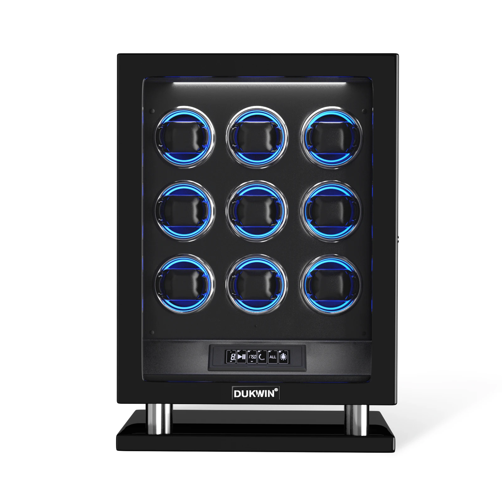 Automatic Display Box for Men and Women 9 Watch Winder With RGB Light, LCD Touchscreen, Remote Control, Watch Storage Case