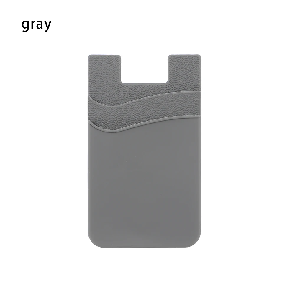 Elastic Silicone Universal Credit ID Card Holder Adhesive Pocket Sticker Mobile Phone Wallet Wallet Case