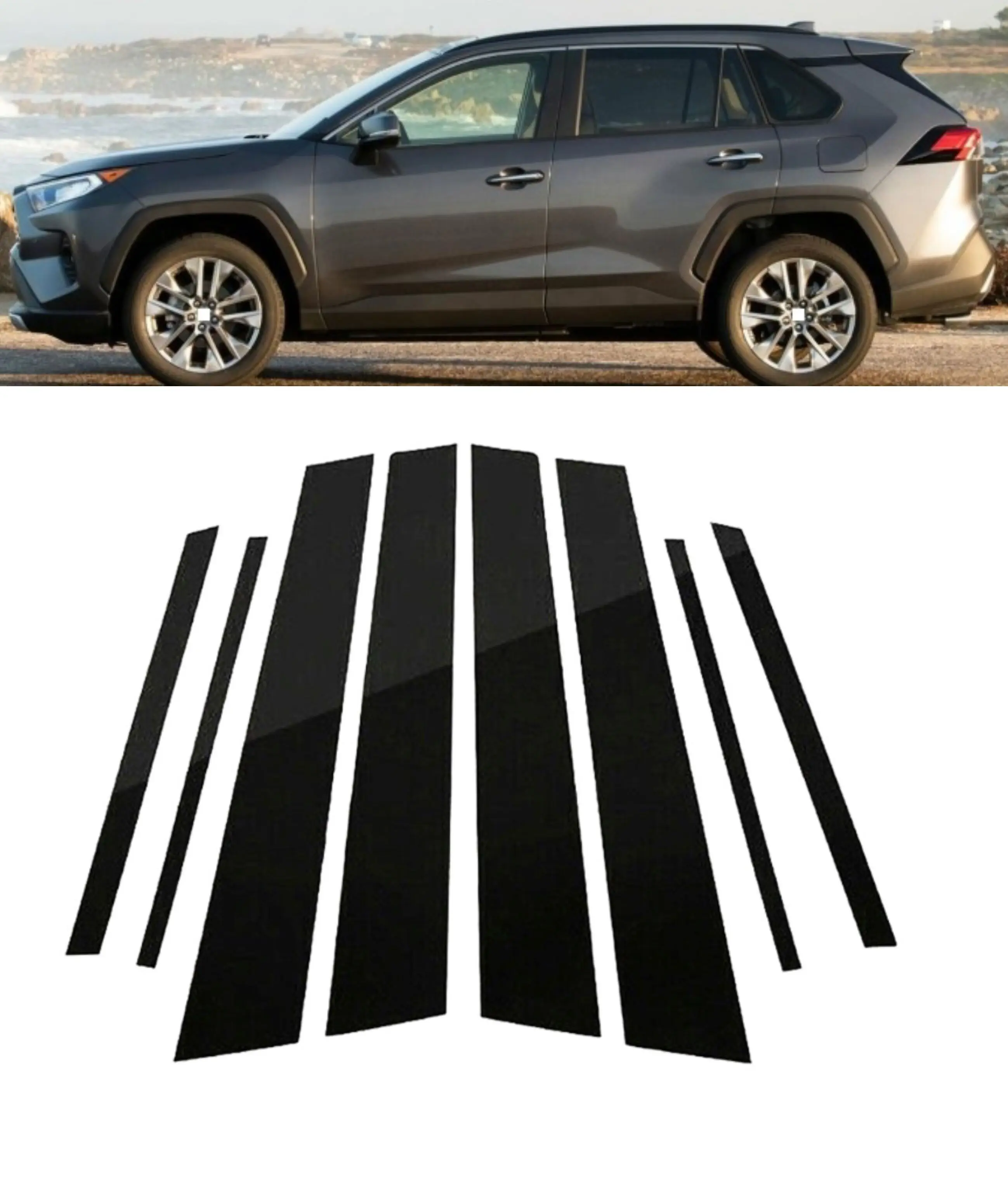 

Gloss Black Pillar Posts Fit For Toyota RAV4 XA40 2013 2014 2015 2016 2017 2018 Door Trim Window Sticker Decoration Cover