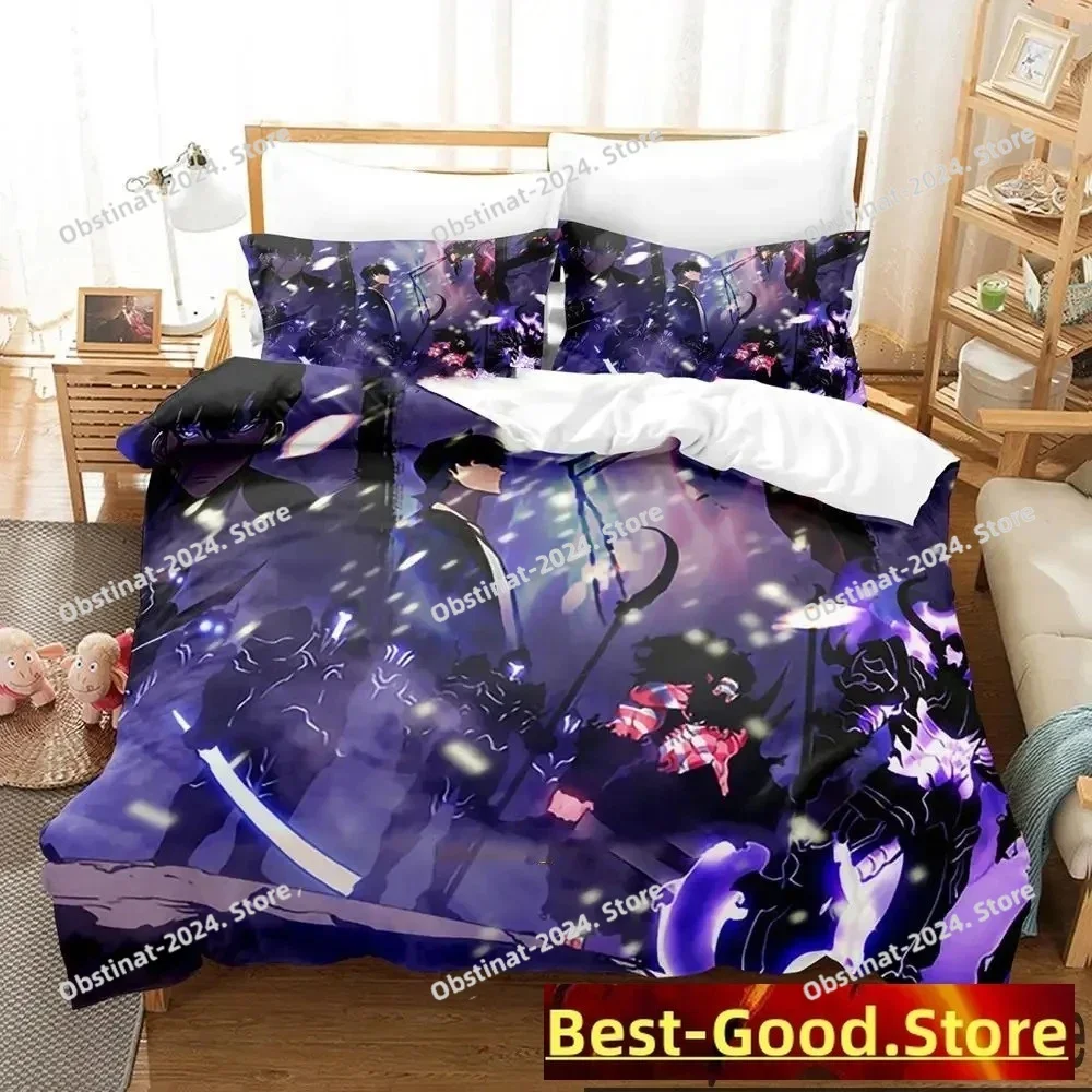

3D Print Anime Solo Leveling Bedding Set Printed With Pillowcase Duvet Cover Soft Single Double Queen Super King Size Boys Adult