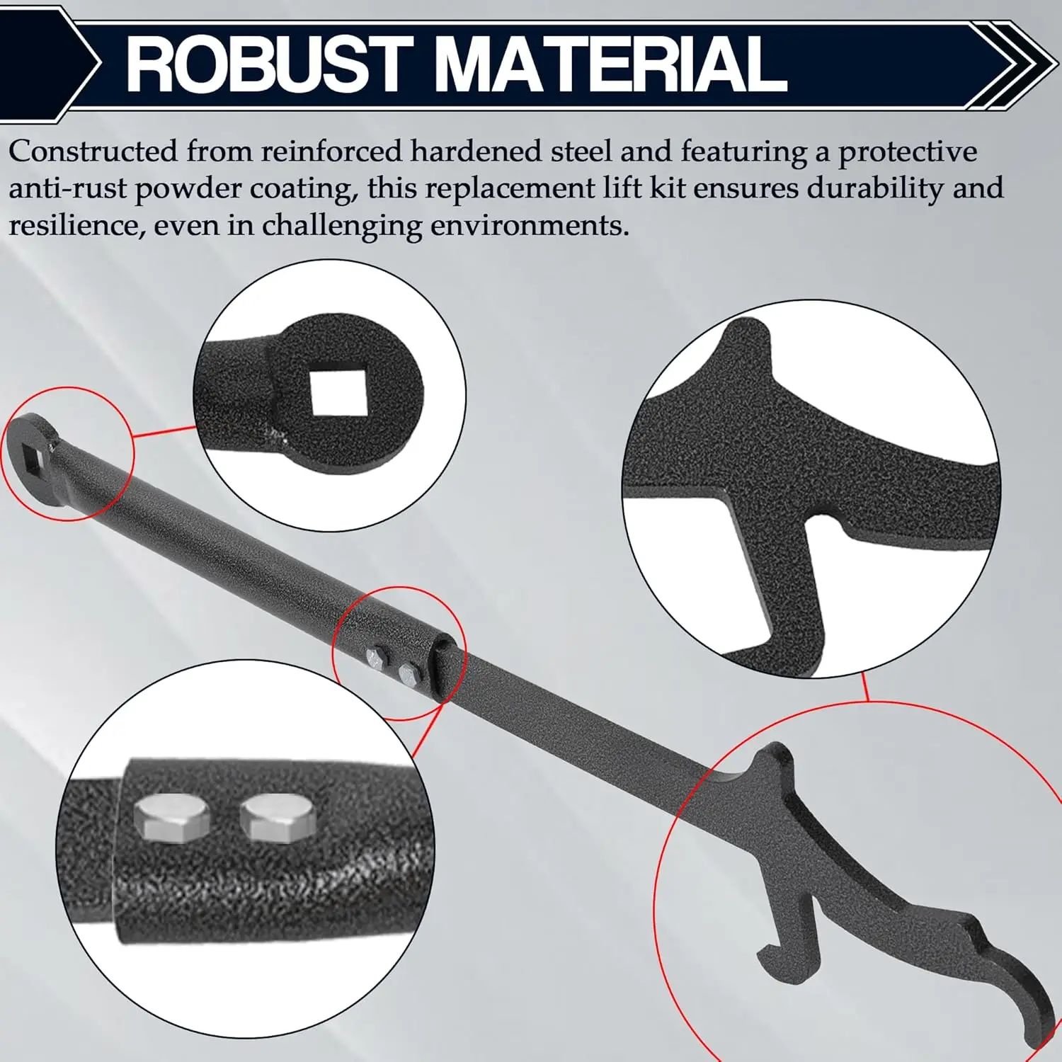 Husky Towing 32334 Kit di attrezzi per sollevamento per parti di sollevamento di traino di ricambio Collegamento linea centrale di traino Gancio in acciaio per uso rimorchio camper