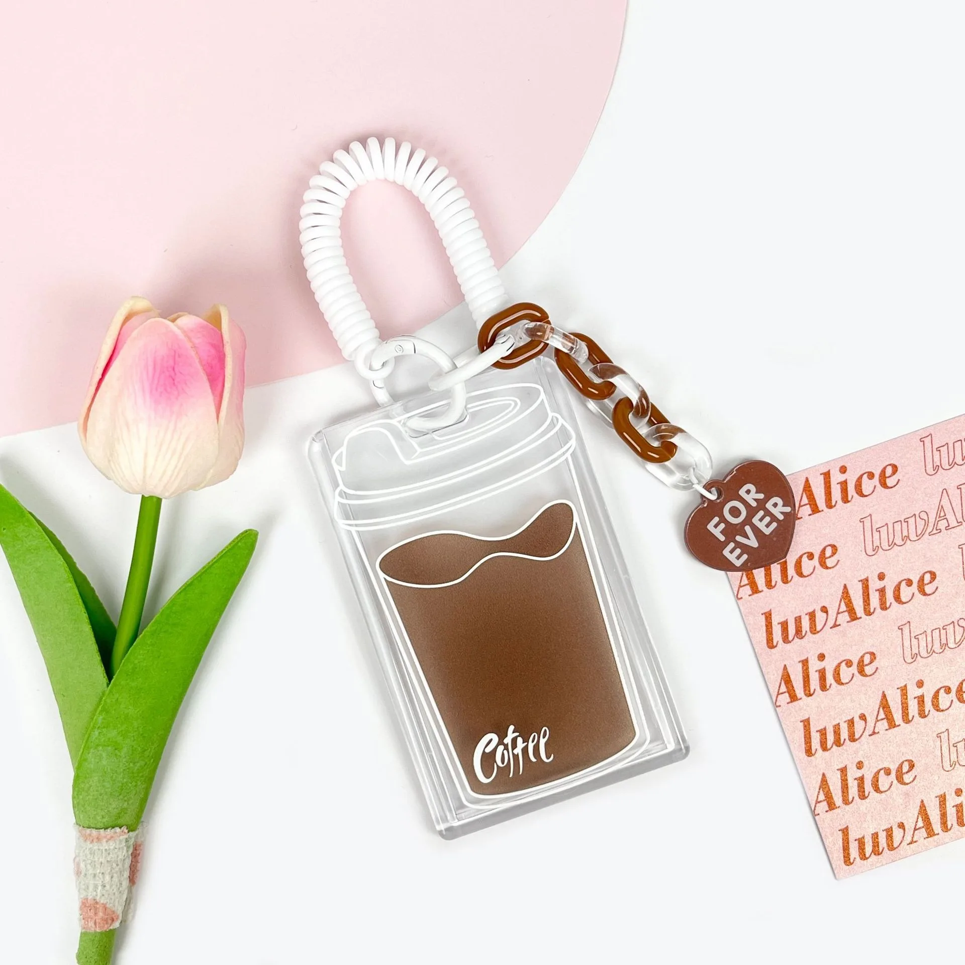 Student Fun Transparent Card Covers Spring Rope Cartoon Meal Card Case Game Cards Protection Covers Lanyard Credit Card Holder