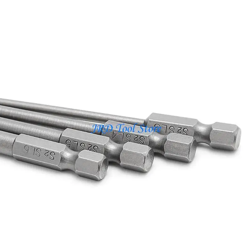 A2UD 4Pcs 100mm Slotted Screwdriver Bit 3mm-6mm Flat for Head 1/4