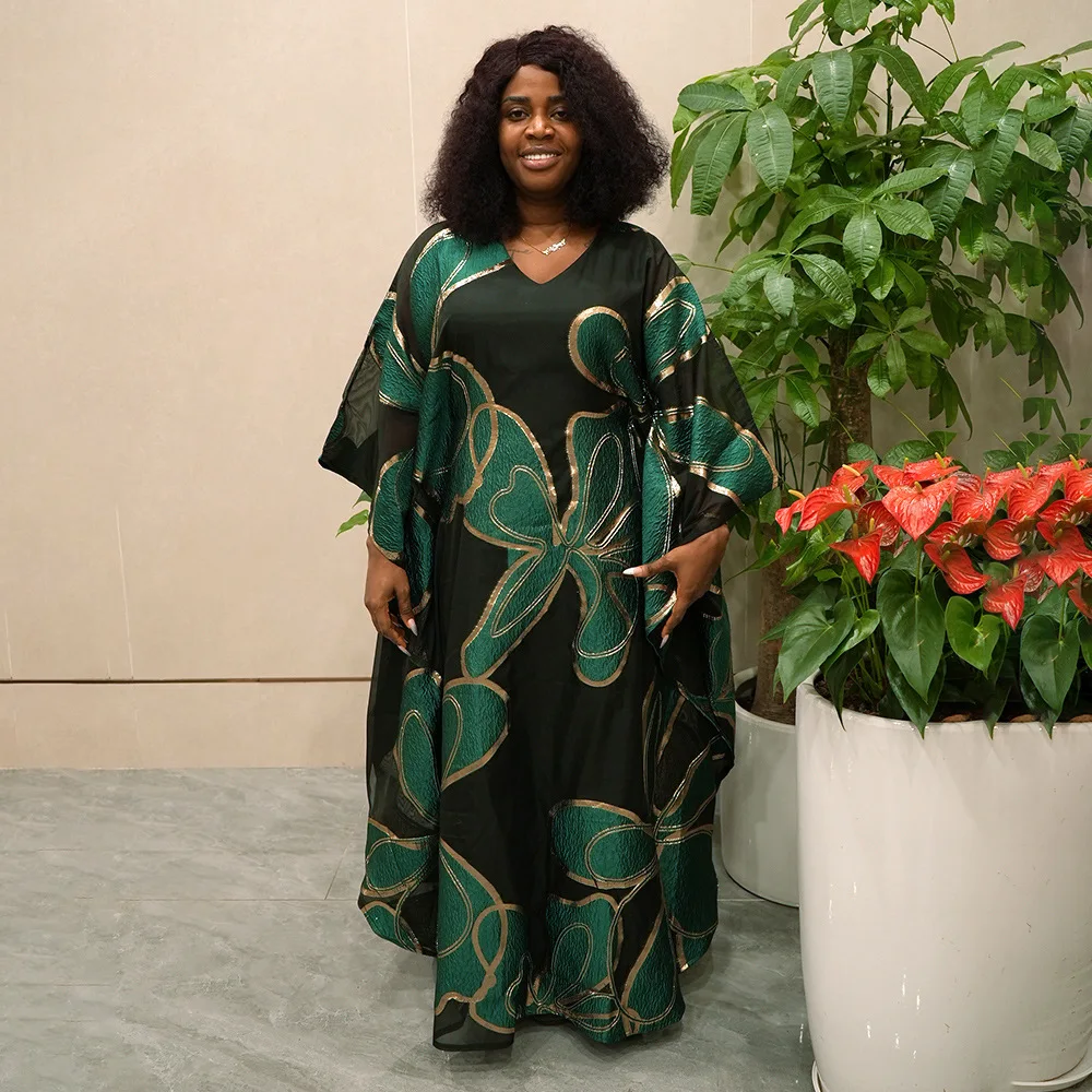 New Design African Dresses for Woman One-Piece Set Church Clothes for Woman Attach the Headscarf Africa Clothing