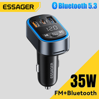 Essager FM Bluetooth5.3 Transmitter 35W USB Type-C Dual Ports PD QC Car Charger Aux Radio MP3 Music Player For TF Card/USB Drive