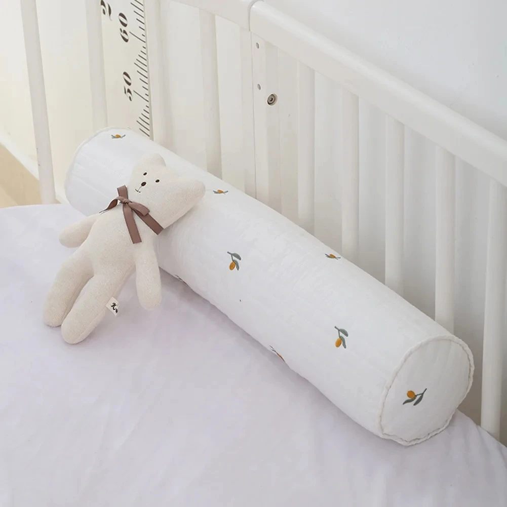 

INS Korean Bear Embroidery Baby Bumper Bed Crib Cot Protector Newborn Infant Long Sleeping Pillow Comfort Cushion Room Decor