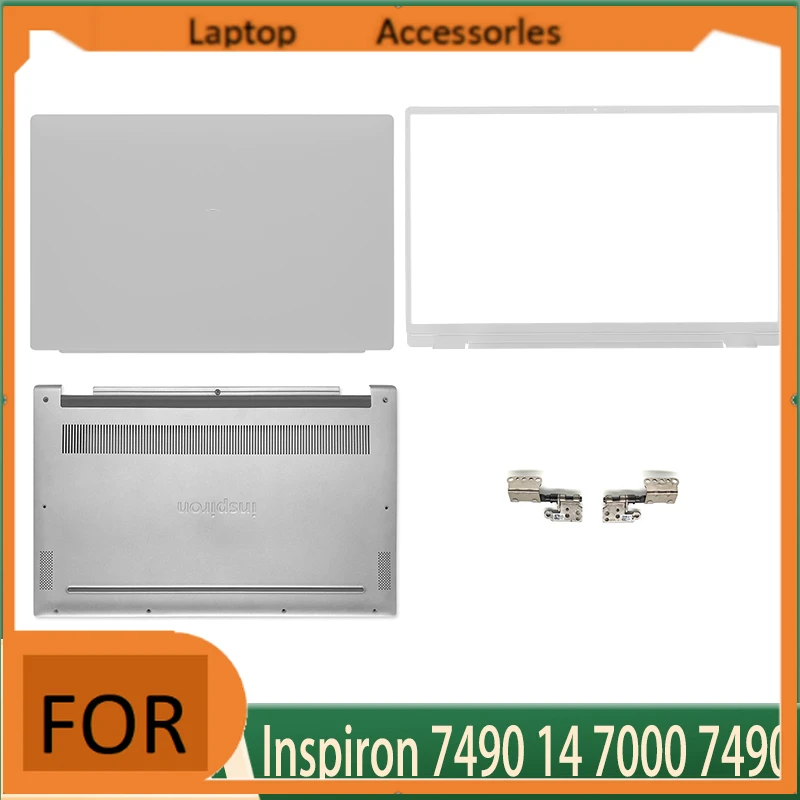 HJ New for Inspiron 14 7000 7490 Laptop LCD Back Cover Front Bezel Upper Palmrest Bottom Base Case Keyboard Hinges