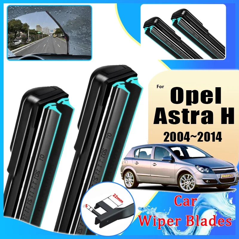 

For Vauxhall Holden Saturn Opel Astra H A04 2004~2014 Double Rubber Front Wiper Blades Window Windshield Brushe Car Accessories