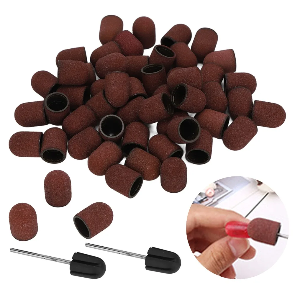 50 Pieces Set 80# Grit Nail Sanding Bands Easy To Use Professional Grade Nail Drill Bits Replacement Bands Nail Polishing Heads