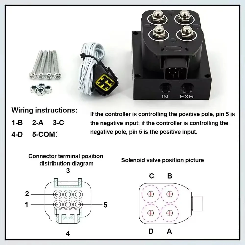 Air Ride Suspension Dual Display Pressure Gauge With Solenoid Valve & Remote Control & Panel Ship Type Switch KIT Universal