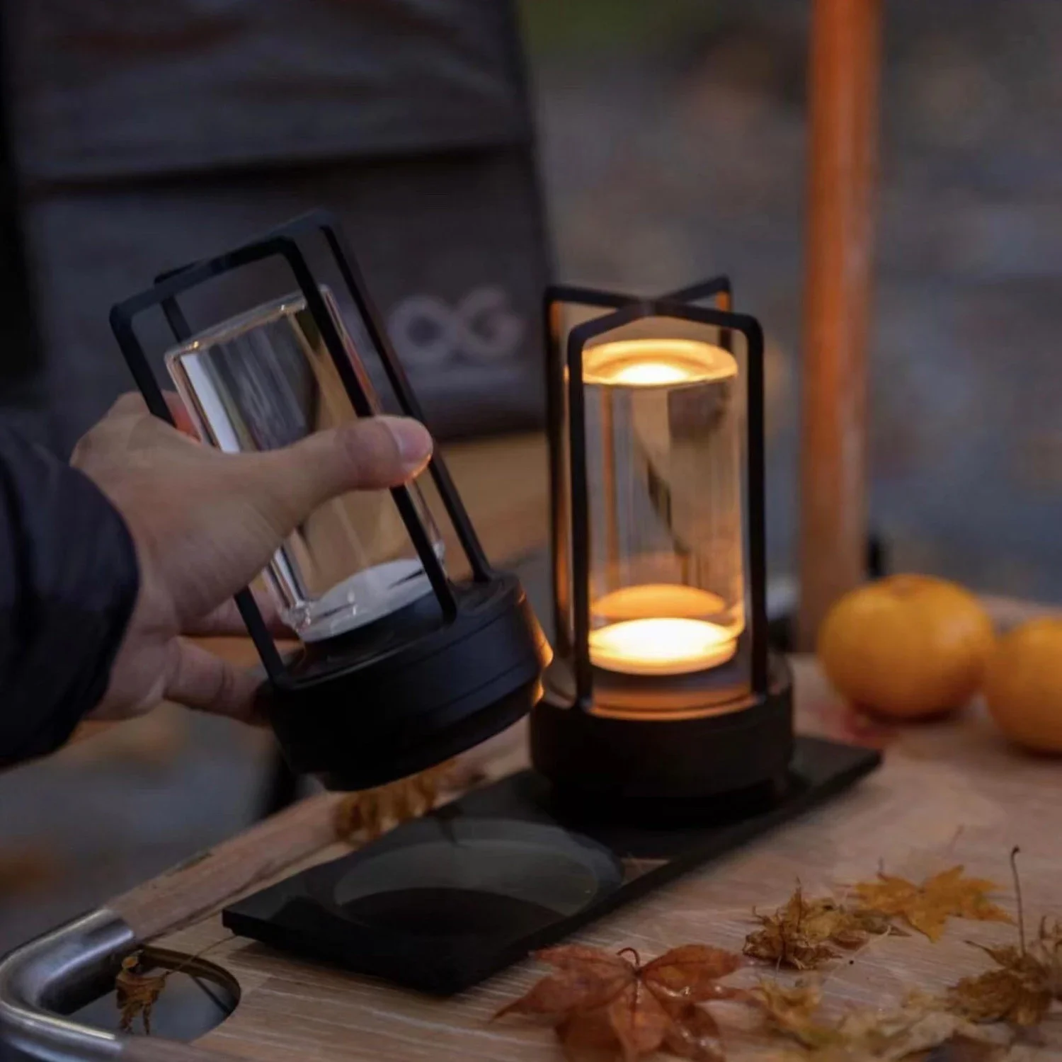 Estilo industrial nórdico LED sem fio mesa luz, restaurante, ao ar livre, camping atmosfera, toque criativo, luz noturna