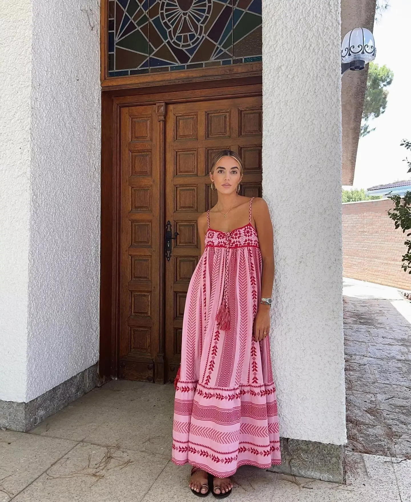 Melphieer Crochet Knitted Embroidery Beach Dress Long Beach Cover up Woman Swimwear Bikini Tunic Beachwear Outfit Sundress