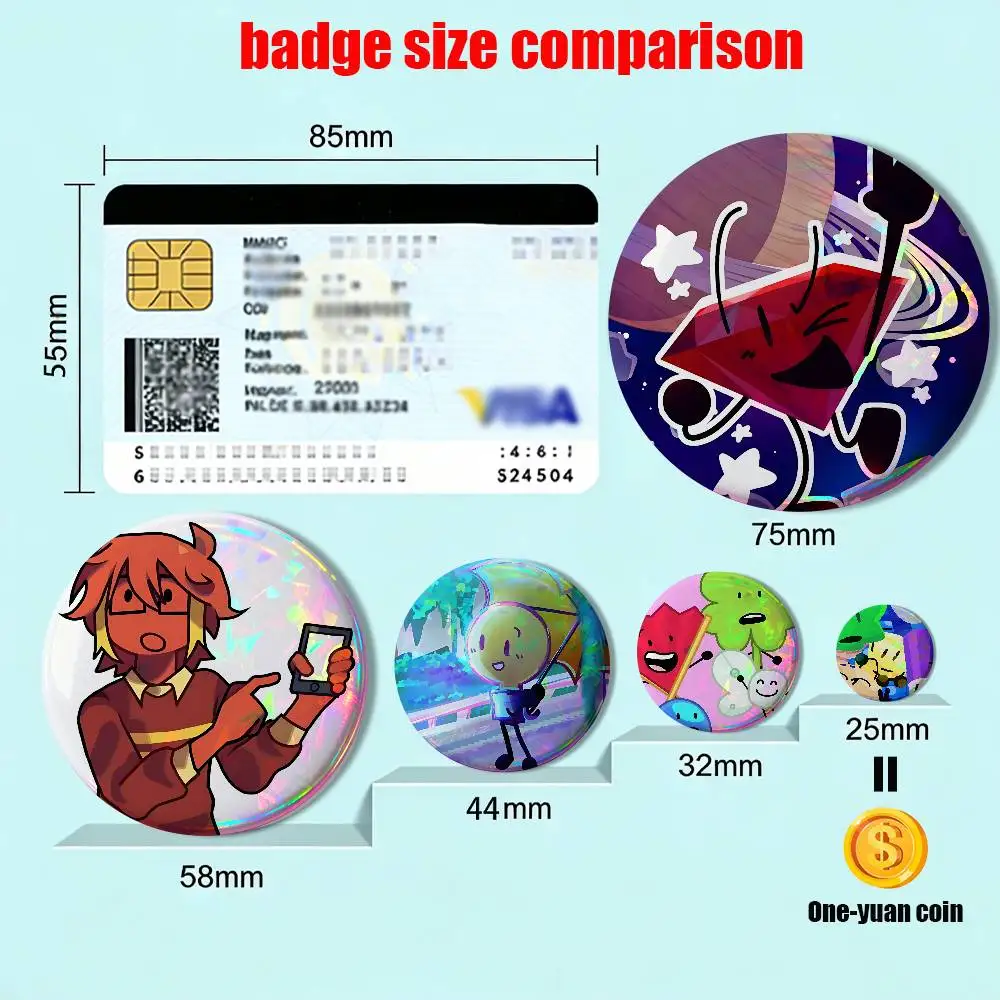 Fan Inanimate Insanity II Laser reflective round badges pins bag clothing decorations collectibles