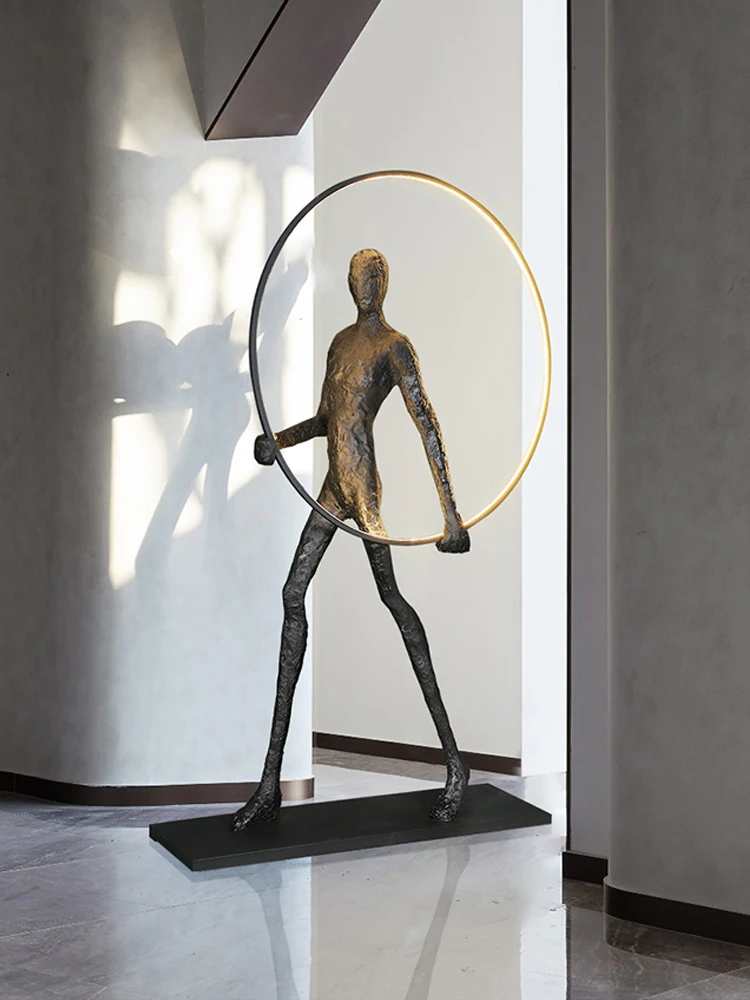 New humanoid sculpture floor lamp, hotel lobby sales office, art living room decoration, standing lamp