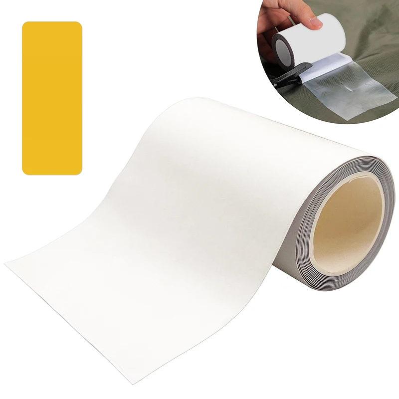 1 zestaw łatek naprawczych w rolce, wodoodporna taśma TPU o wymiarach 3,94 cala × 6,6 stopy do koła do pływania, materaca dmuchanego, pływaków basenowych, namiotu, domów do odbijania, płaszcza przeciwdeszczowego