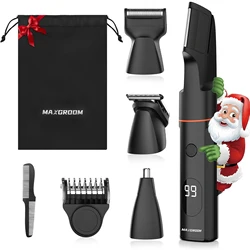Prévention Words-Kit de tondeuse à poils corporels pour hommes, rasoir à poils pubiens, tondeuse à barbe antarctique, rasoir à l'aine électrique, étanche IPX6, OM, 4 en 1