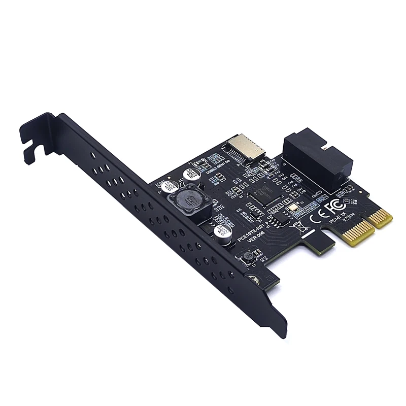 

NEW PCIe Front Type-C Adapter PCI Express 2.0 X1 USB 3.2 Gen1 19Pin + TYPE-E Expansion Card Riser Type-E USB3.2 A-KEY 5Gbps Card