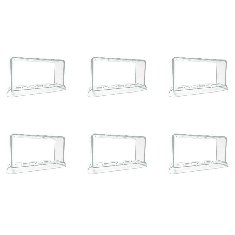 HOT SALE 6X Plastic Clear Test Tube Rack 6 Holes Stand Lab Test Tube Stand Shelf School Supply Lab Equipment 16.7X8X3 Cm