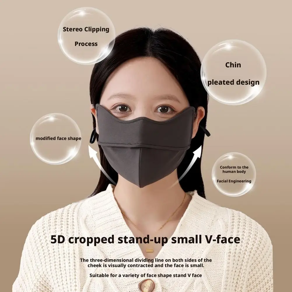 قناع وجه شتوي محيطي 5D - بالاكلافا مقاوم للرياح والبرد لتغطية الوجه بالكامل والتخسيس والدافئ