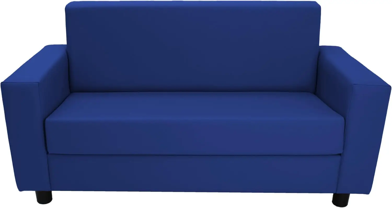 SoftScape Inspired Kids Sofa, Comfy Modern Design for Home, Daycare, Preschool - Blue