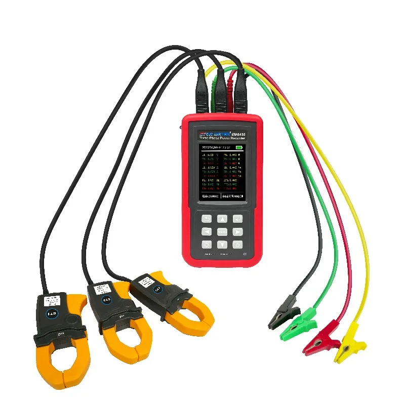 ETCR8430  EM8430 Three-Phase Power Recorder with 6 Input Channels and 200000 Data Storage for Industrial Fault Analysis
