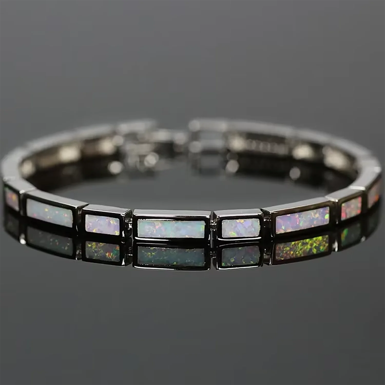 White Opal Charm Bracelets For Women Strip Shape Friendship Bracelets for Women Bijoux Wedding Jewelry Gifts for Girlfried