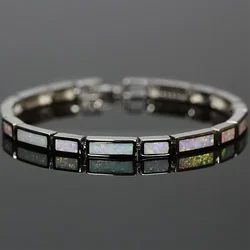 White Opal Charm Bracelets For Women Strip Shape Friendship Bracelets for Women Bijoux Wedding Jewelry Gifts for Girlfried