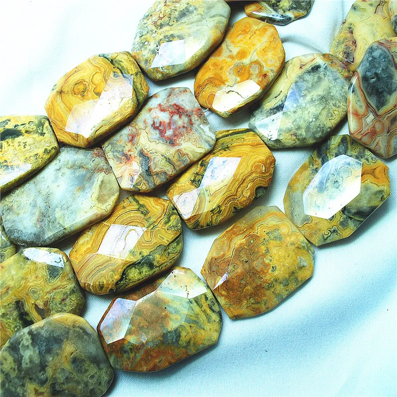 1 String Hot Crazy Agate Stone Strings Faceted Surface 25X35MM 30X40MM Natural Semi Precious Stone DIY Jewelry Good For Your