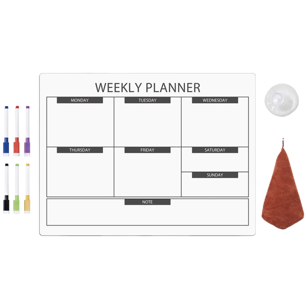 

1 Set Dry Erase Magnetic Board Refrigerator Writing Planner Reminder Kitchen Supplies Organizer Small Portable Reusable Gift